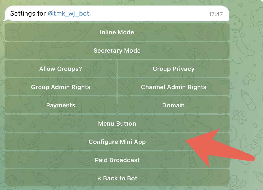 點擊 Configure Mini App